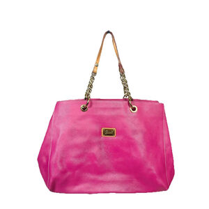 Cavalcanti Leather Women’s Large Shoulder Bag Made In Italy Hot Pink